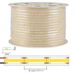 Tira LED 230V monocolor 16W/mt COB IP67 10x4mm corte cada 100mm, Bobina 50mts x 10,20€/m